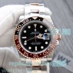 Copy Rolex GMT-Master II Black Dial 2-Tone Rose Gold Men's Watch